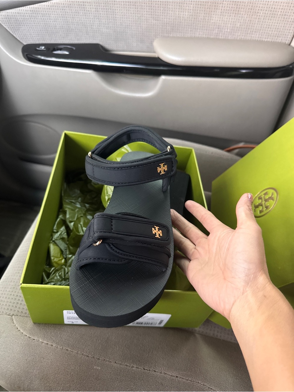 Tory Burch Black logo sandal